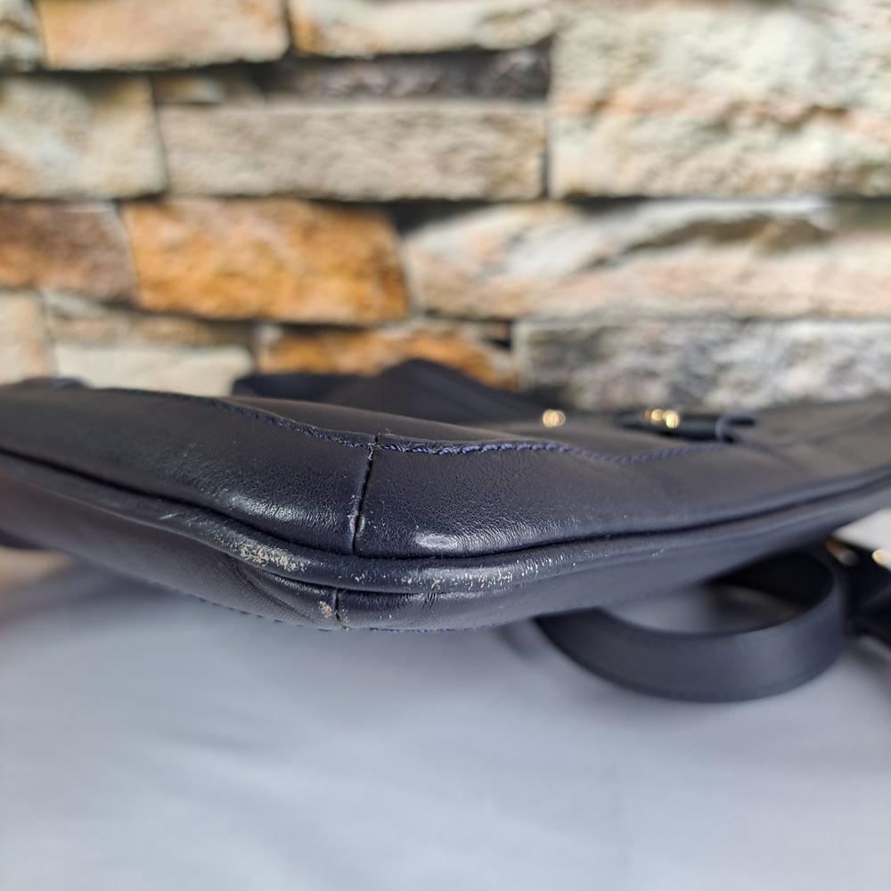 TORY BURCH LEATHER CROSSBODY BAG in STO~A~WAY NAVY - Picture 14 of 16